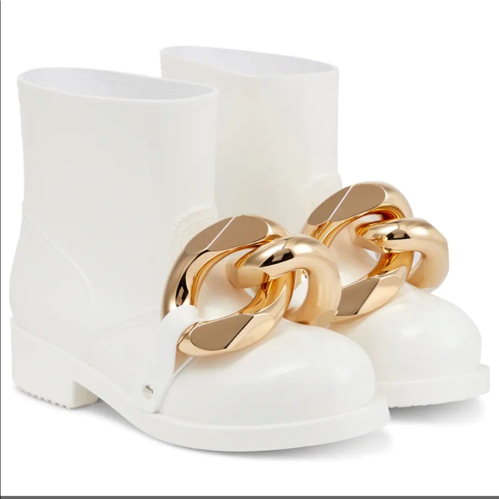 JW Anderson White Chain Rubber Ankle Boots